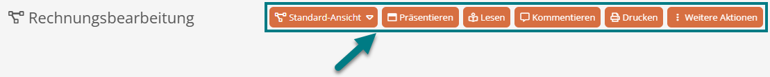 Schaltflächen im Header des Content-Bereichs