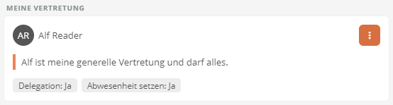 Details zur Vertretungsregel im Bereich Meine Vertretung